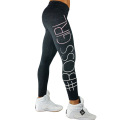 benutzerdefinierte schwarz design sport fitness gedruckt buchstaben yoga leggings hosen schwarz